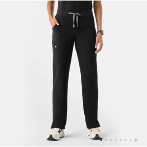 Figs Women's Black Kade Cargo Straight Leg Scrub Pants Plus Size XXL